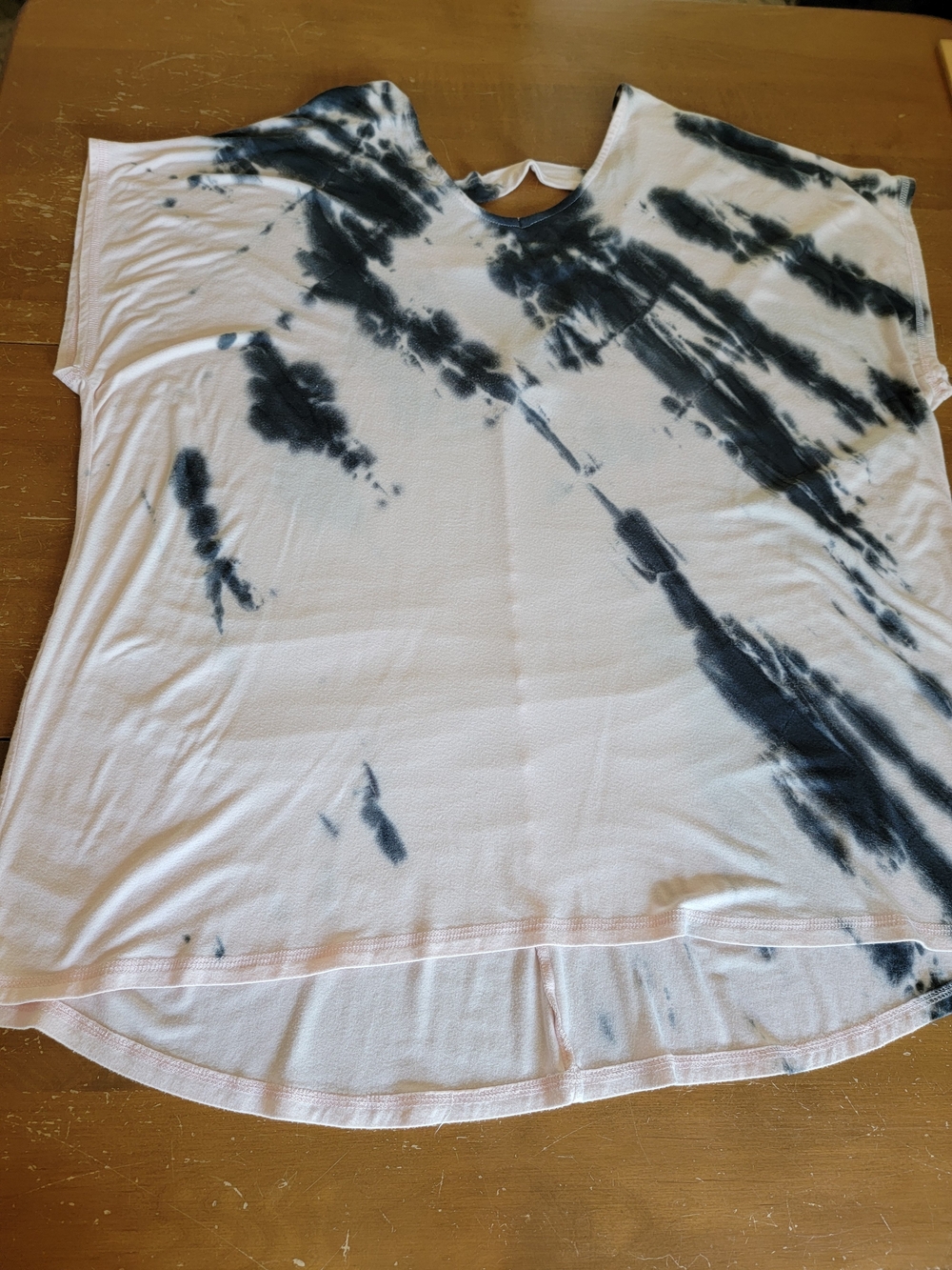 Lane Bryant Livi Pink & Black Tie-Dye V-Neck Tunic With Cut Out Back 22/24 EUC - Picture 5 of 11